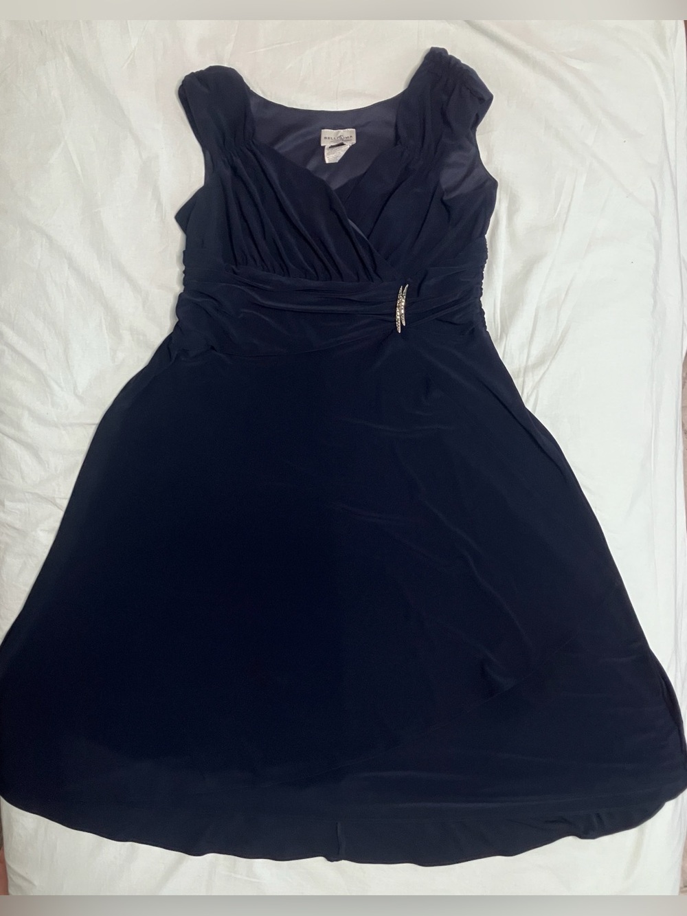Vintage Bellissima Fashions Made in Canada Navy Occasion Dress Size 18